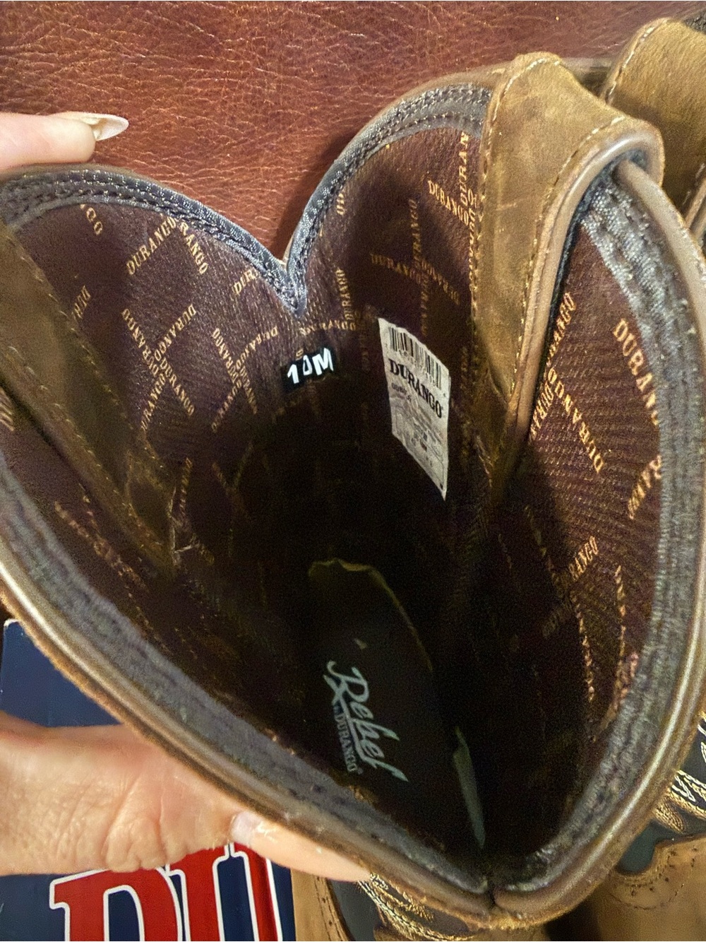 Rebel by Durango Brown and Black Western Cowboy Work Boots Brand New Size 10 M - Picture 4 of 15